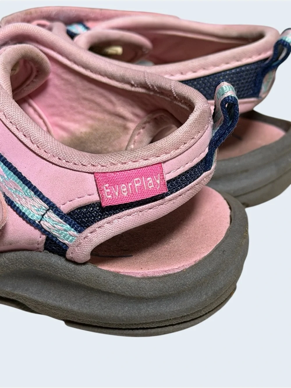 Kids Size 10 Navy and Pink Closed-Toe Sandals
